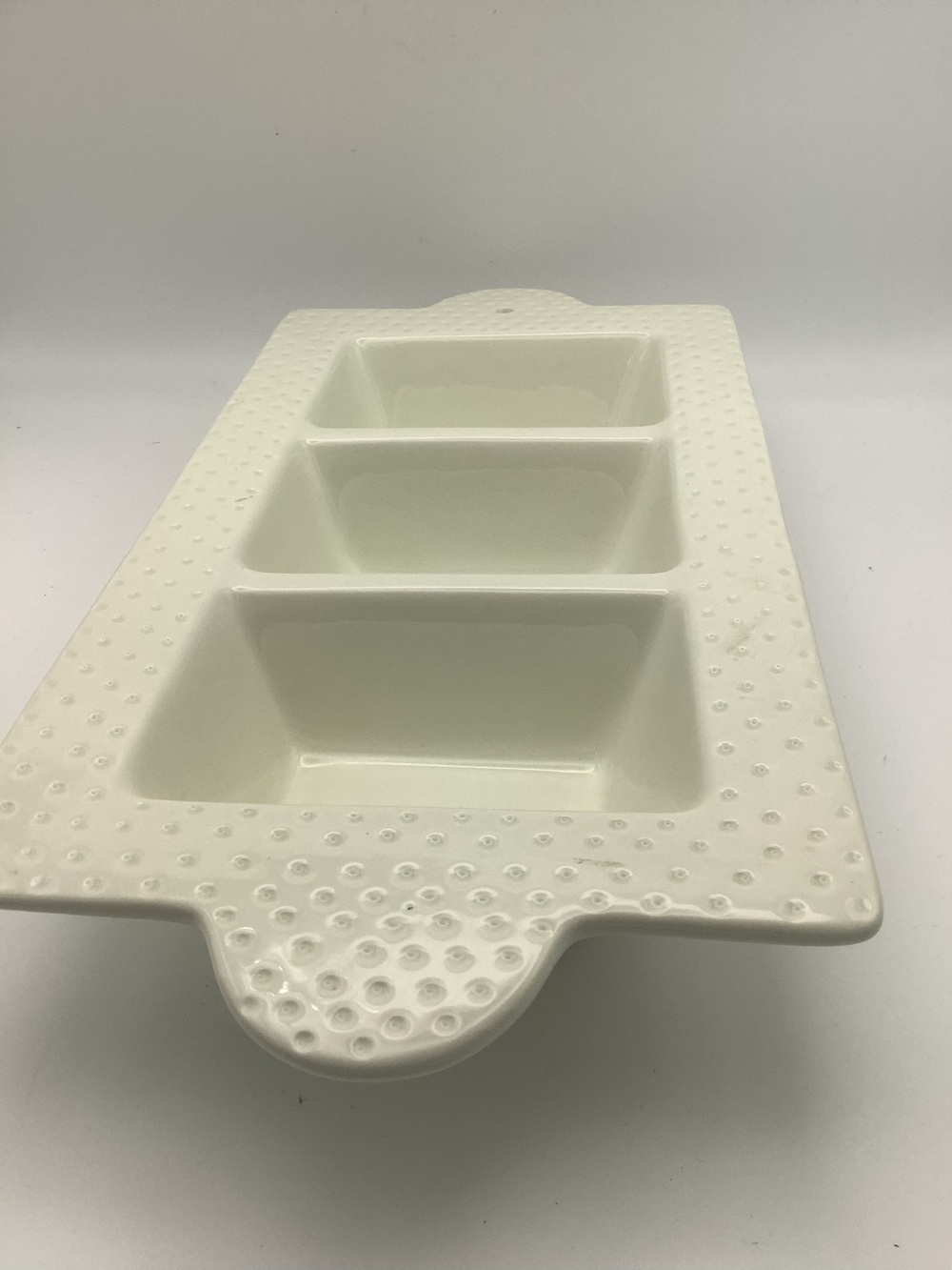 Nora Fleming Swiss Dot Three Section Dish - Picture 2 of 9